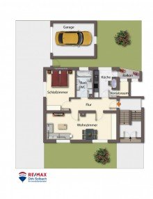 Grundriss Sch�ne 2-Zimmer-Eigentumswohnung in ruhiger Lage