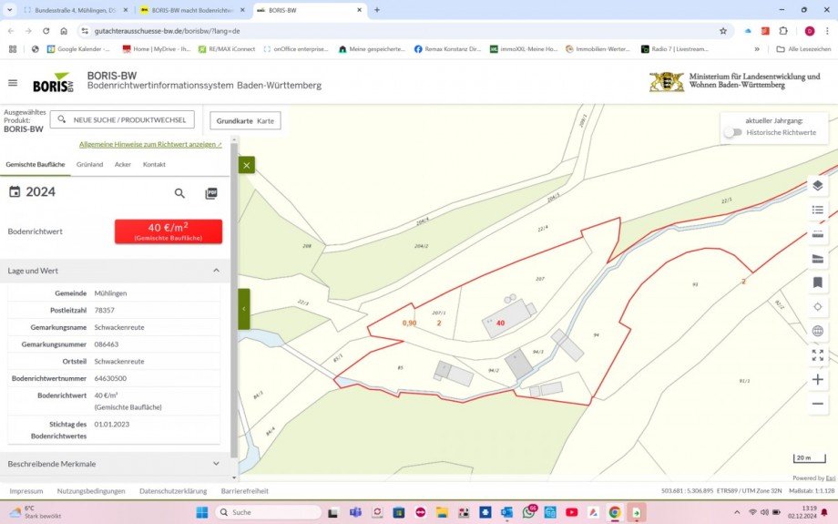 Flurkarte Lager M�hlingen
