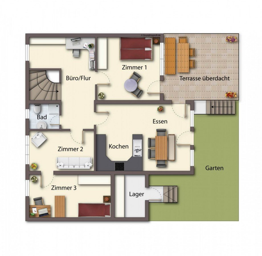 Grundriss 1.OG Doppelhaush�lfte Gottmadingen